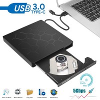 External DVD CD Drive, Zacro Ultra Slim Portable CD Drive, USB 3.0 Type-C CD Burner for PC
